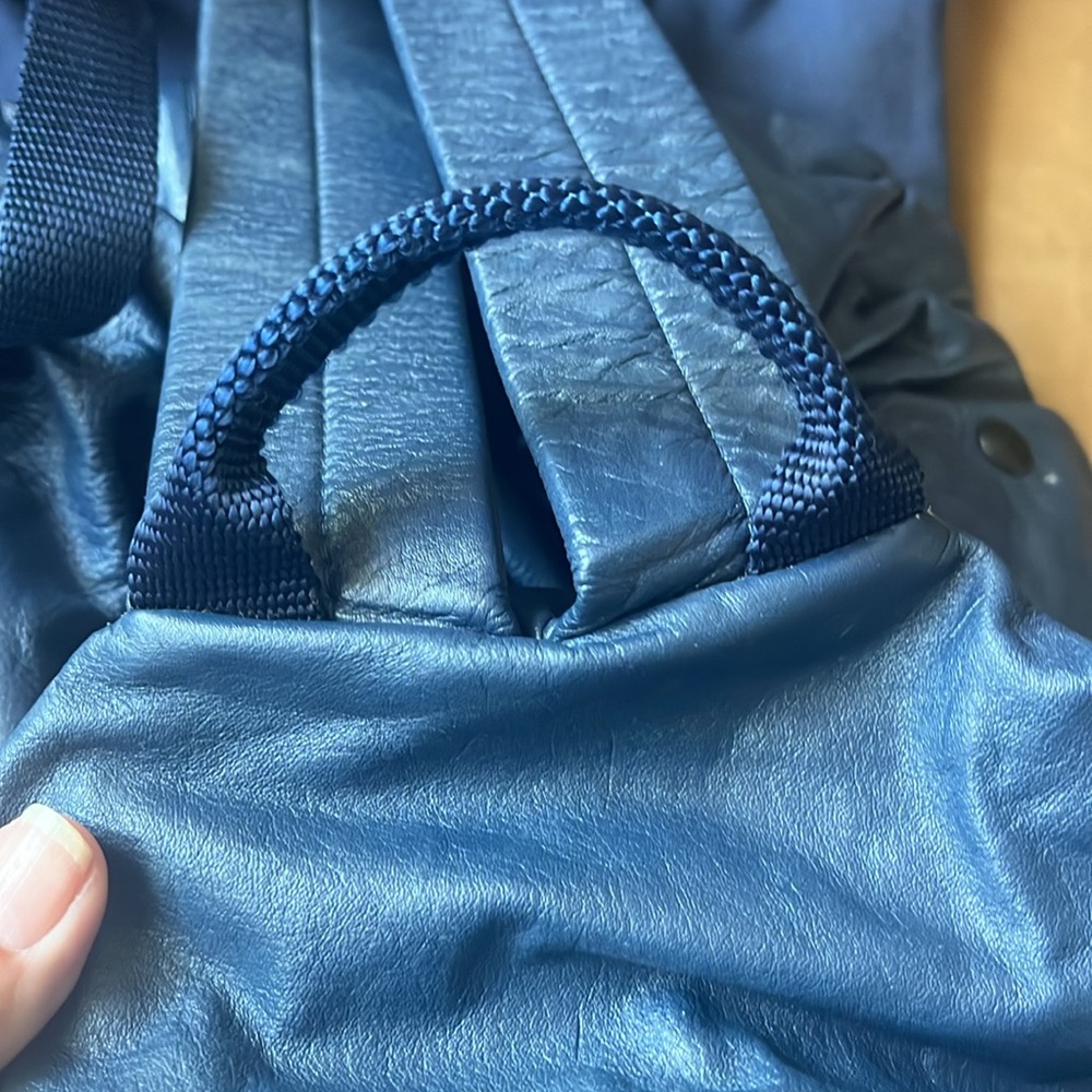 Navy Leather Backpack - Picture 8 of 8